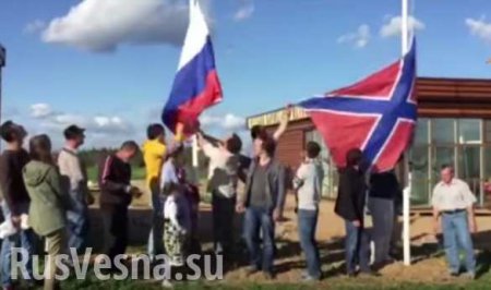 Подмосковный фермер поднял над своей сыроварней флаг Новороссии (ВИДЕО)