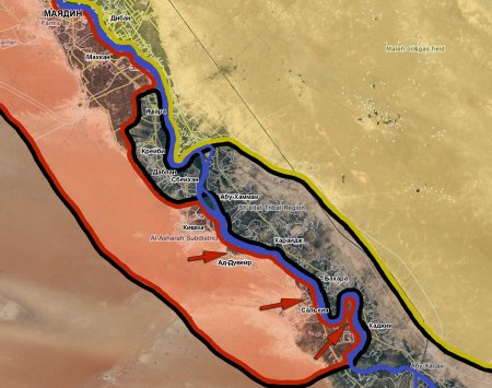 Сирийская армия взяла под контроль правый бере Евфрата от Сбейхана до Сальхия