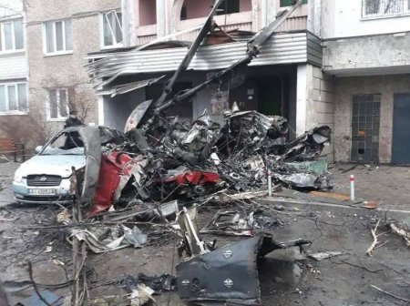 Вертолёт с руководством МВД Украины горел перед крушением (ВИДЕО)