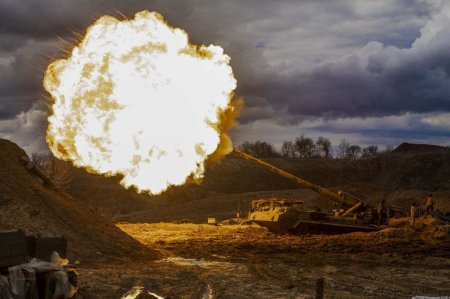 Донбасс: работает артиллерия 132-й бригады (ВИДЕО)