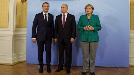 Путин, Меркель и Макрон договорились о важности прекращения огня на Донбассе